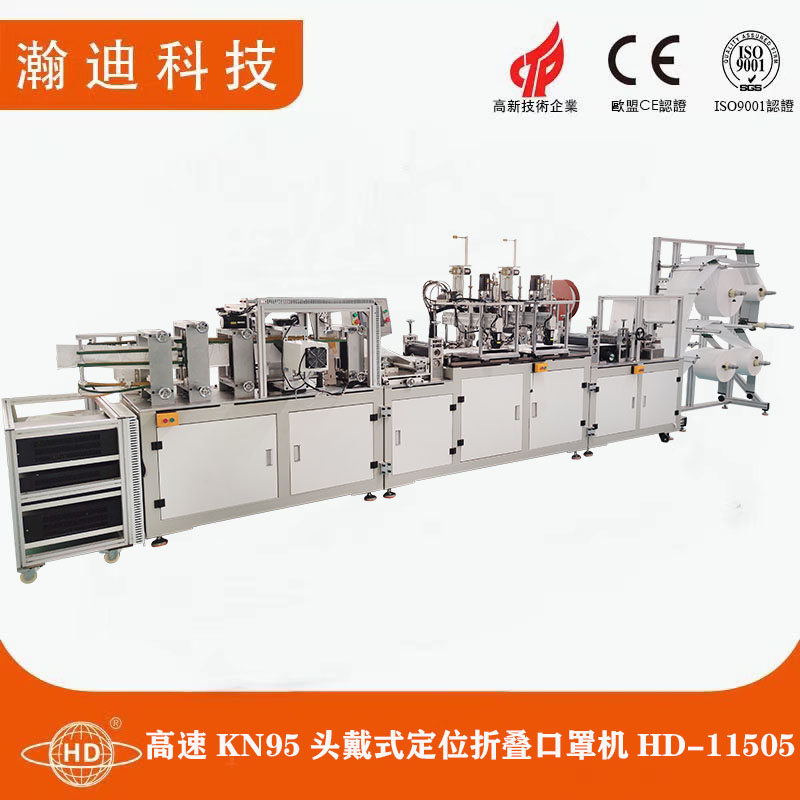 高速KN95頭戴式定位折疊口罩機(jī)HD-11505 高速KN95頭戴式定位折疊口罩機(jī)HD-11505